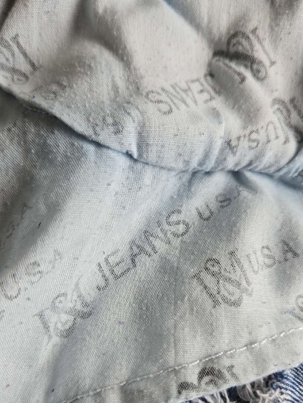 Women's Blue Distressed Denim Jean Shorts - Picture 5 of 7